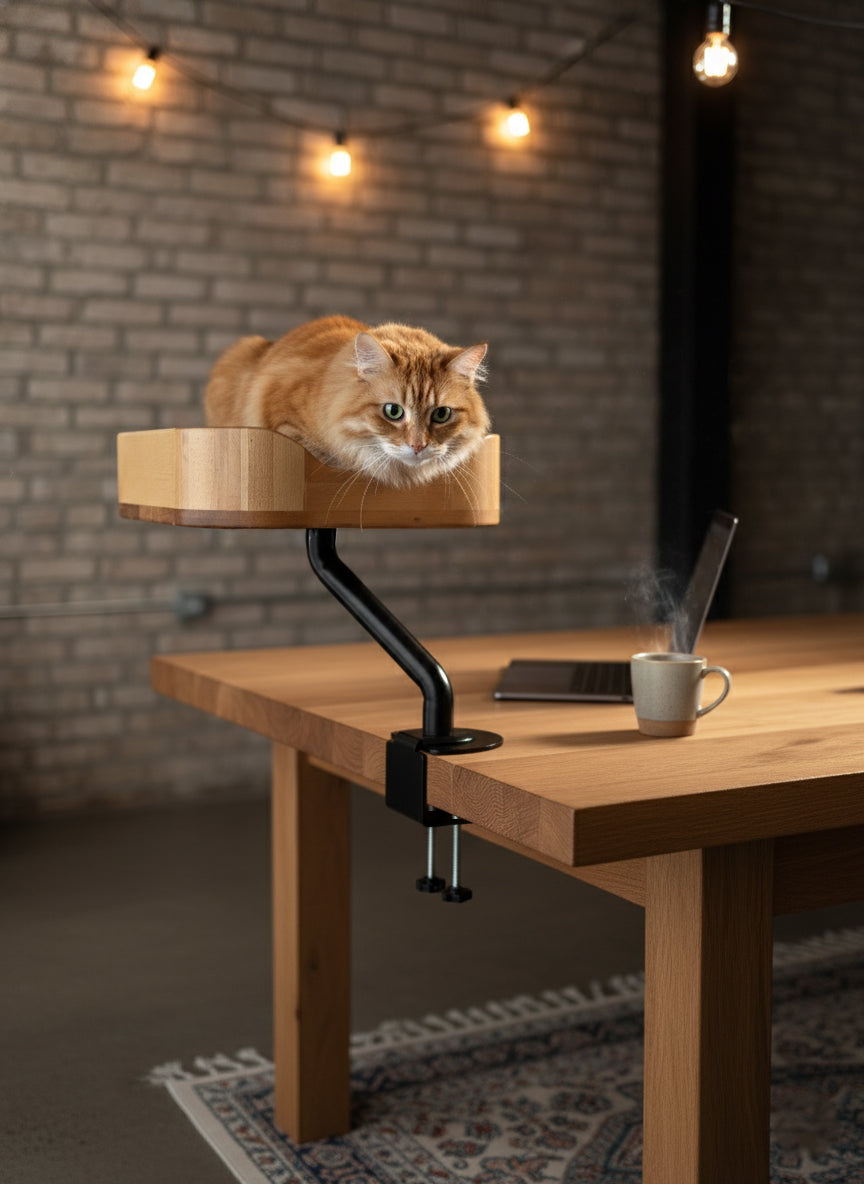 ERGO PURRCH - The Sustainable Desk-Mounted Cat Bed