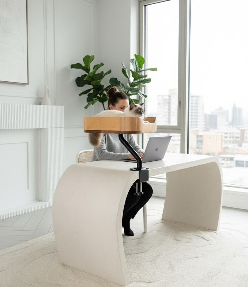 ERGO PURRCH - The Sustainable Desk-Mounted Cat Bed