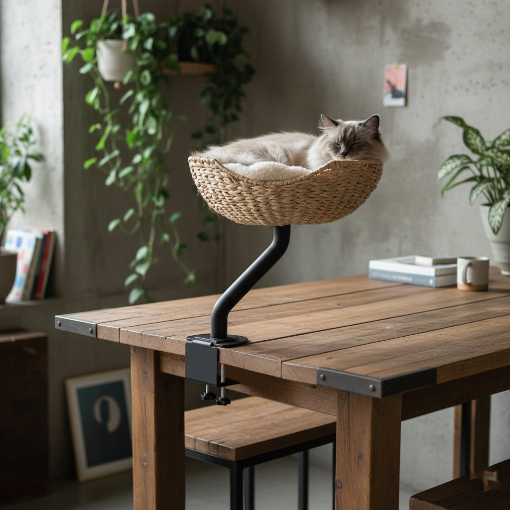 ERGO PURRCH - The Sustainable Desk-Mounted Cat Bed